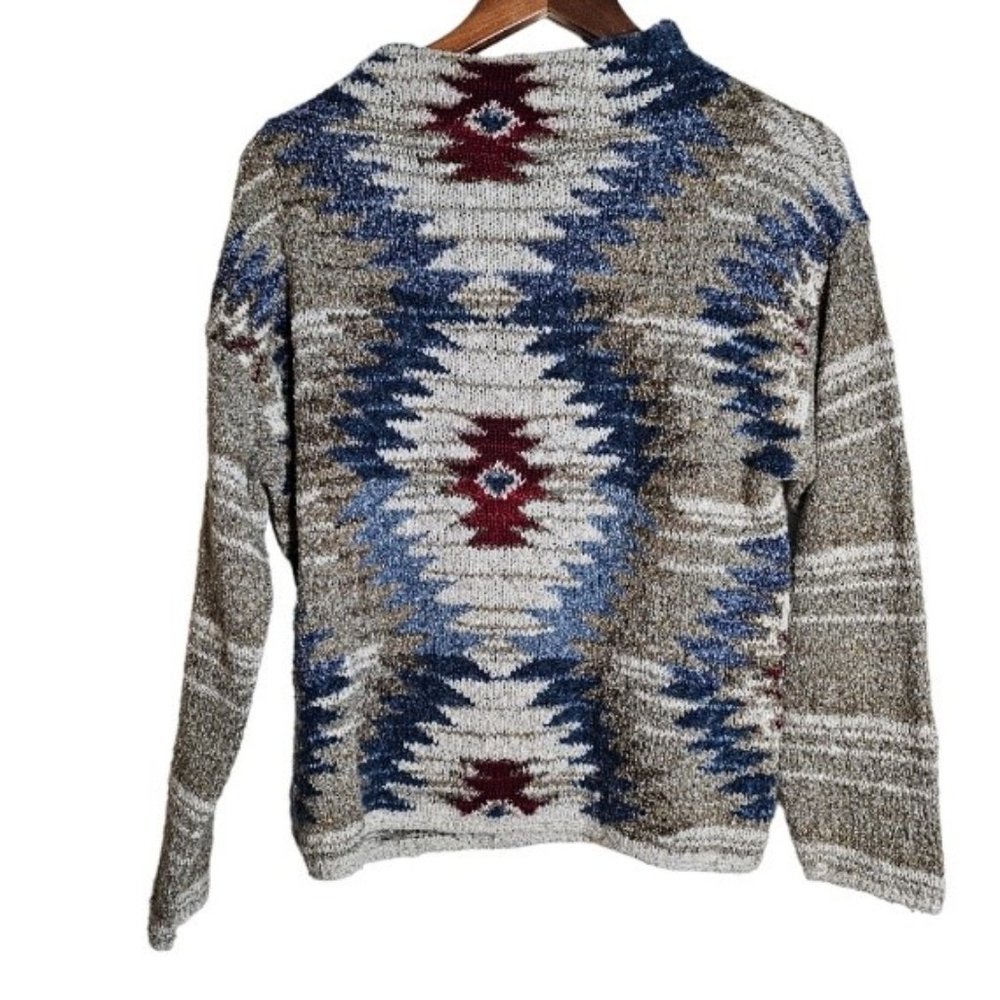David Brooks Women's Vintage Inspired Aztec Pattern Sweater  - Size M